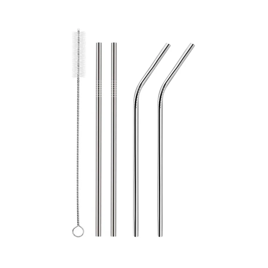 Stainless Steel Metal Reusable Drinking straw + Brush