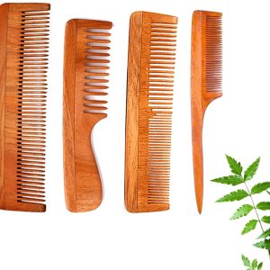 Neem Wood Comb Set (4 Nos) வேம்பு மர சீப்பு