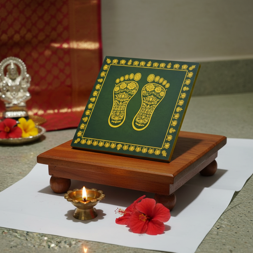 LAXMI Foot Manai I CHOWKI Small 6" X 6"