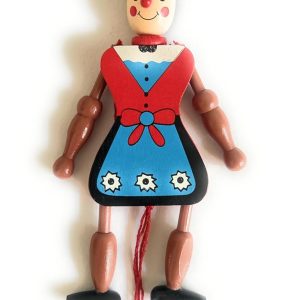 Wooden Joker Toy Or Pulling Joker Puppet Toy for Fun Play Home