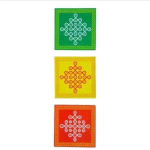 Rangoli Stand Manai | Stand for Vastu glass/ Small Idols / Decore Pot set of 3