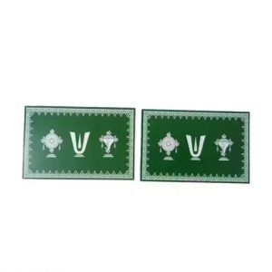 Perumal Namam Sangu Chakram small stand sticker | Set of 2 | pooja articles 10cm x 15cm manai | stand chowki